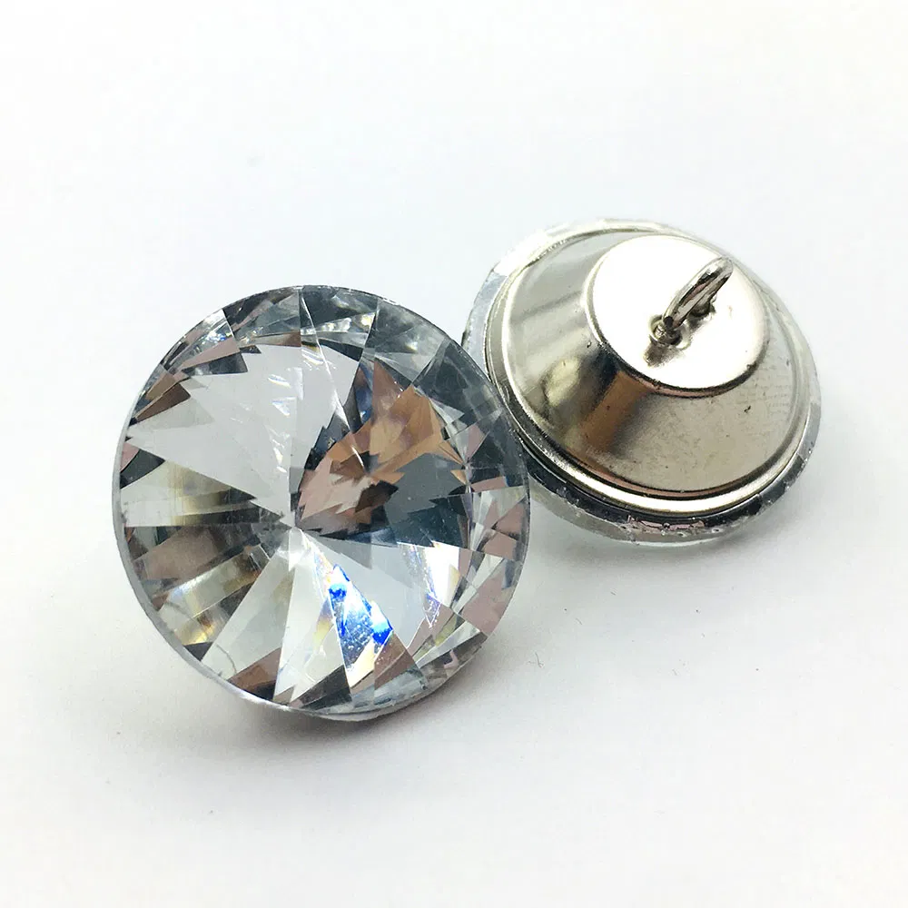 New Arrival Crystal Embellishments Round Rhinestone Diamond Acrylic Upholstery Buttons for Sofa