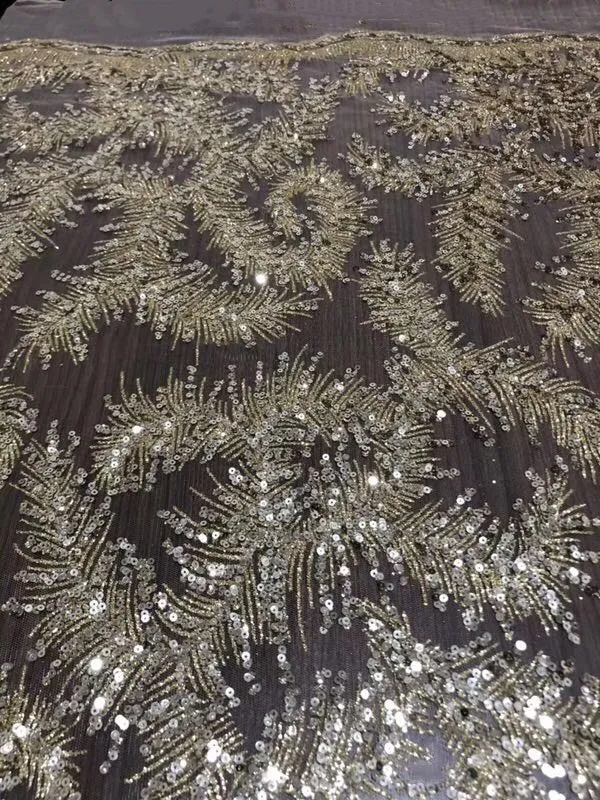 New Design Fabric Lace Bling Bling Sequins for Wedding and Party Dress