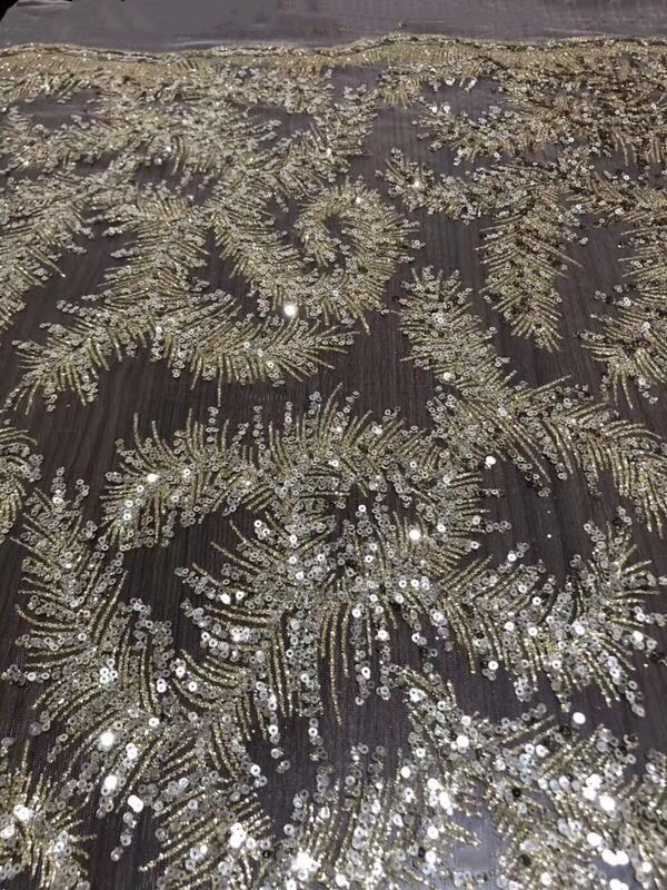 New Design Fabric Lace Bling Bling Sequins for Wedding and Party Dress