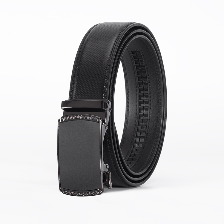 New Fashion Click Alloy Automatic Buckle Real Leather Men's Belts with Customized Logo