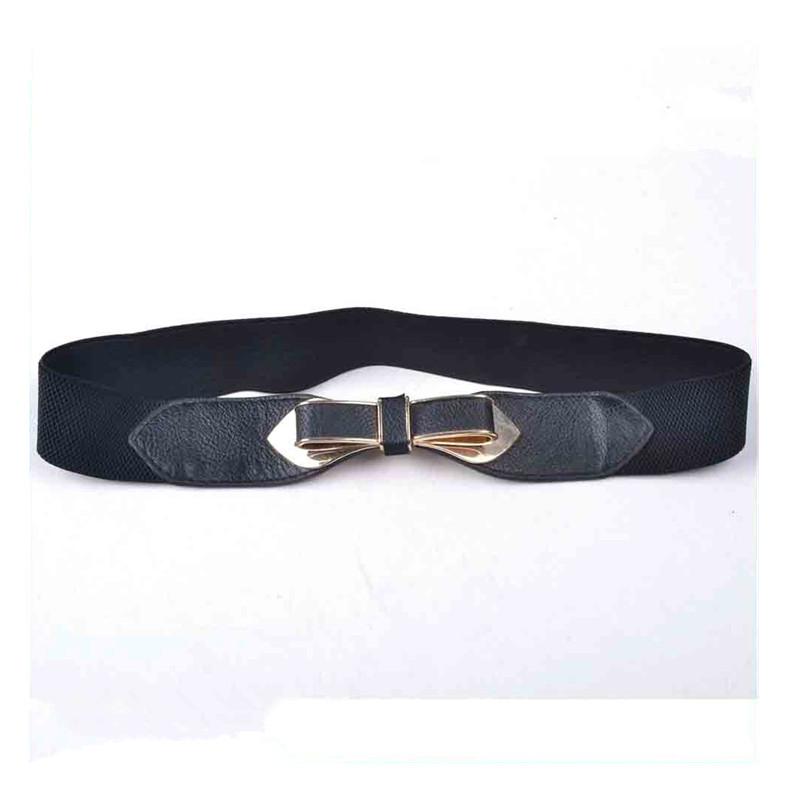 New Fashion Lady Elastic Bowknot Waistband with PU Fittings