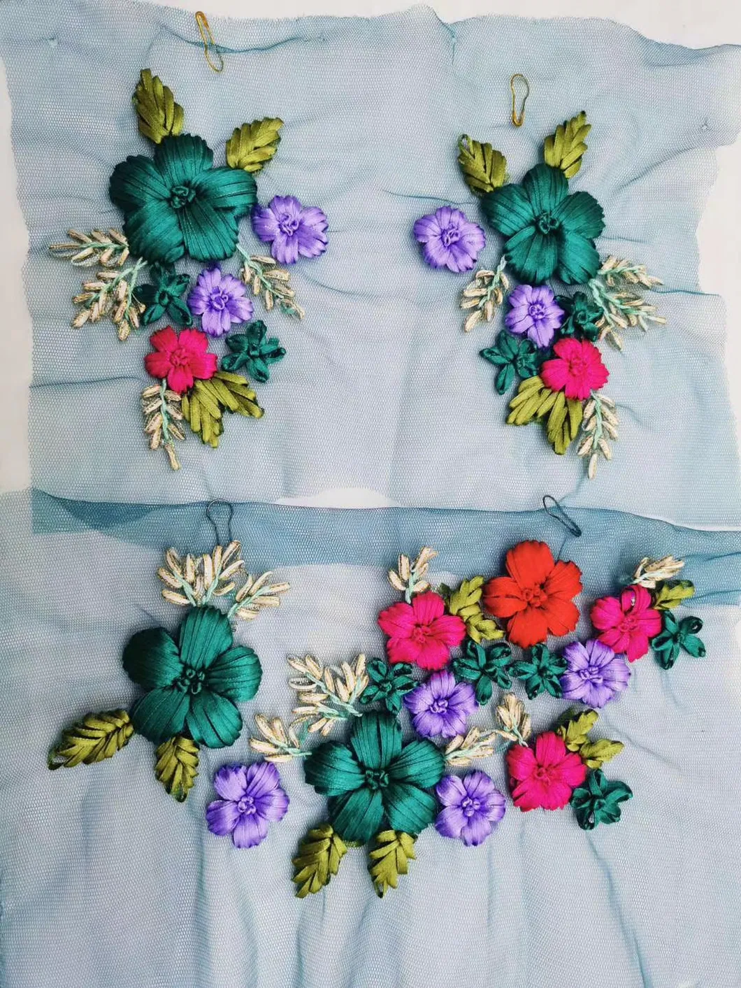 New Style Wholesale Sew on Flower Lace Embroidery Beaded Patch with Sequins for Clothing Accessories