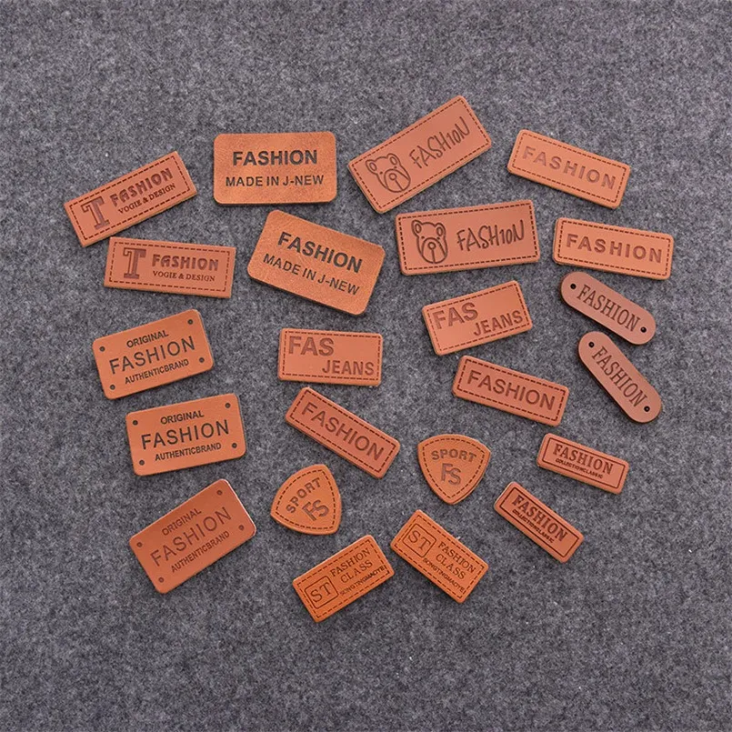 Nice Design Custom Brand PU Printing Leather Label for Luggage