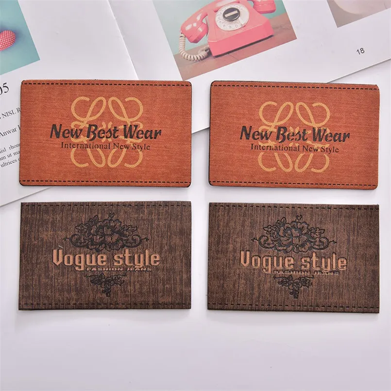 Nice Design Custom Brand PU Printing Leather Label for Luggage