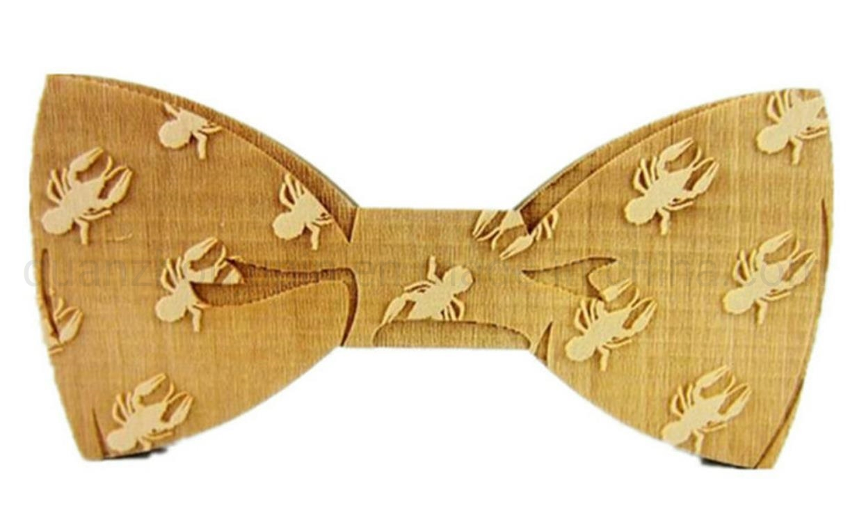 OEM Handmade Bowknot Striped Wooden Bow Tie