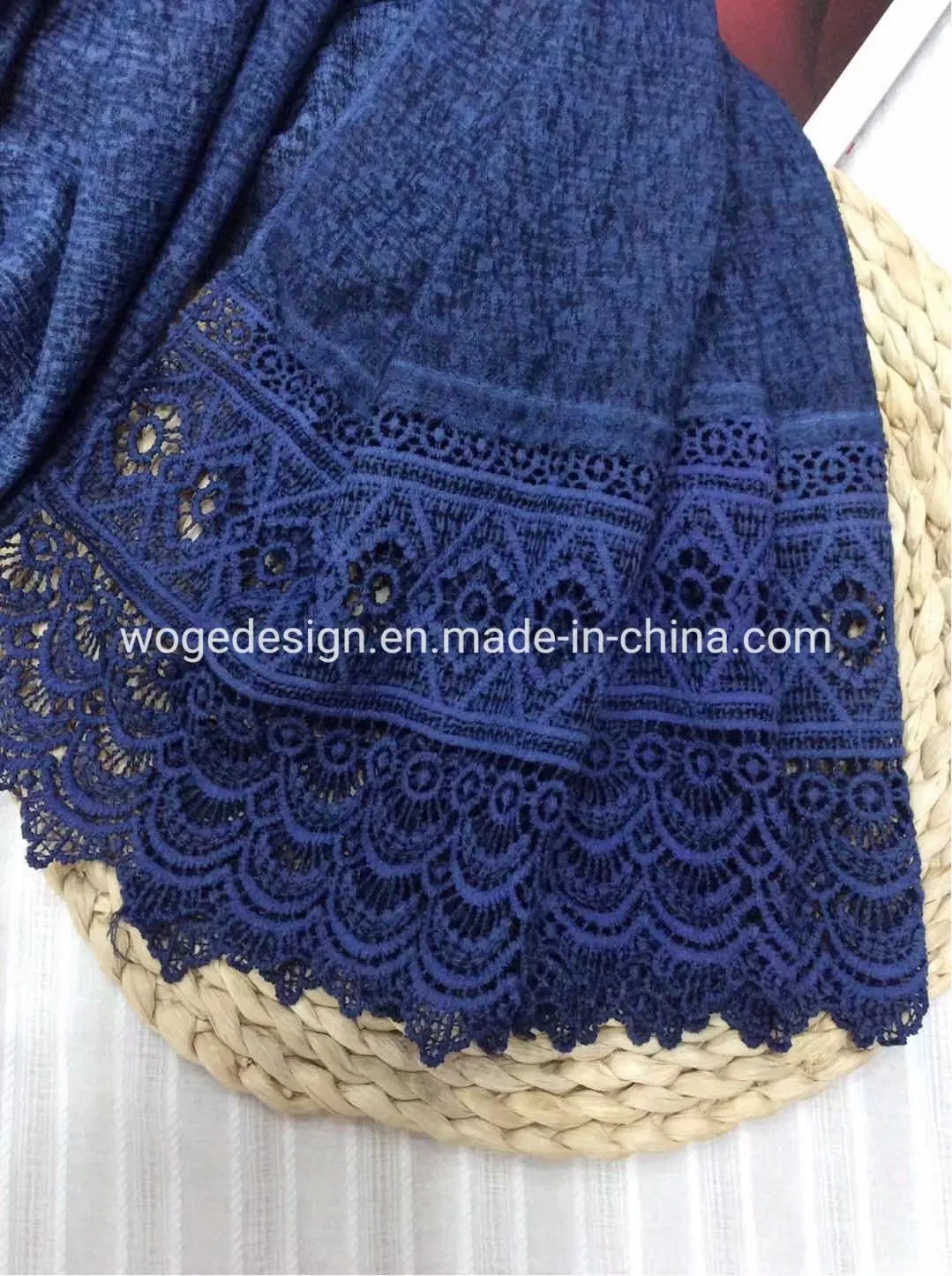 Premium Factory Islamic Long Neckerchief Echarpe Tie Dye Beautiful Women Wrap Winter Cotton Tie Dye Lace Scarf