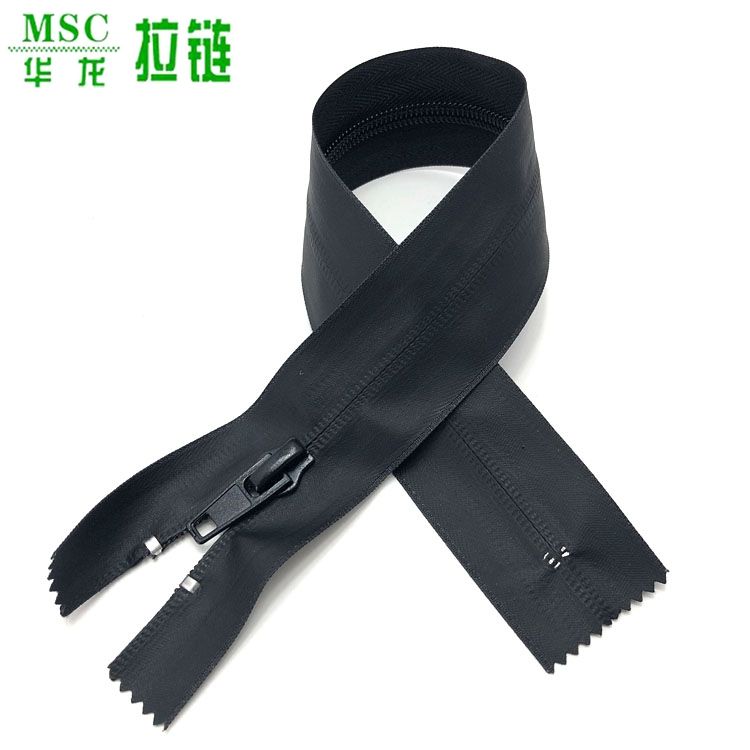 Reversed Zipper Waterproof PVC PU Coat Plastic Silder