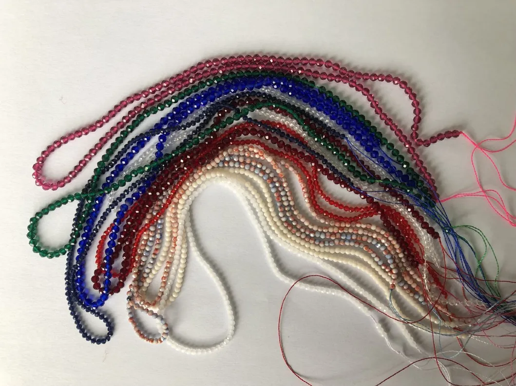 Round Faceted Glass Beads for Jewelry Making and Decoration