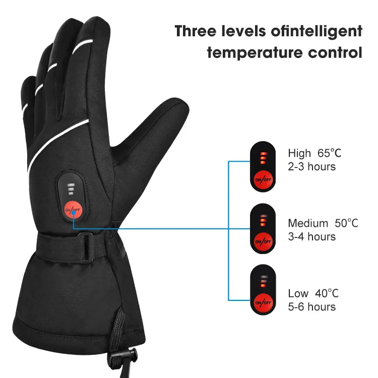 SAVIOR SHGS15B Winter Outdoor Waterproof Windproof Sports Heated Ski Gloves With Good Quality