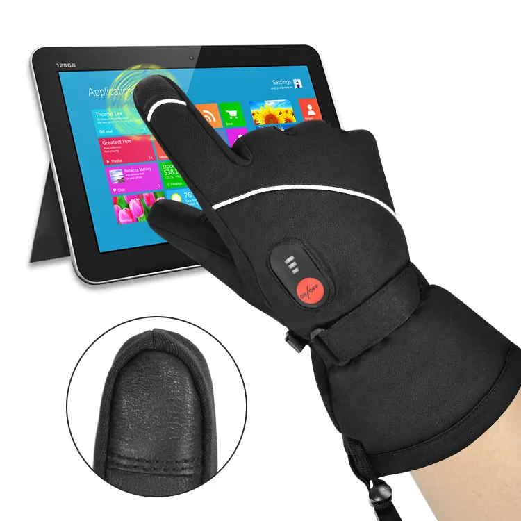 SAVIOR SHGS15B Winter Outdoor Waterproof Windproof Sports Heated Ski Gloves With Good Quality