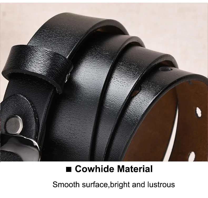 Simple New Style Pure Cowhide Fashion Style Joker Pin Buckle Real Leather Ladies Belt