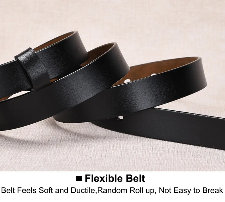 Simple New Style Pure Cowhide Fashion Style Joker Pin Buckle Real Leather Ladies Belt