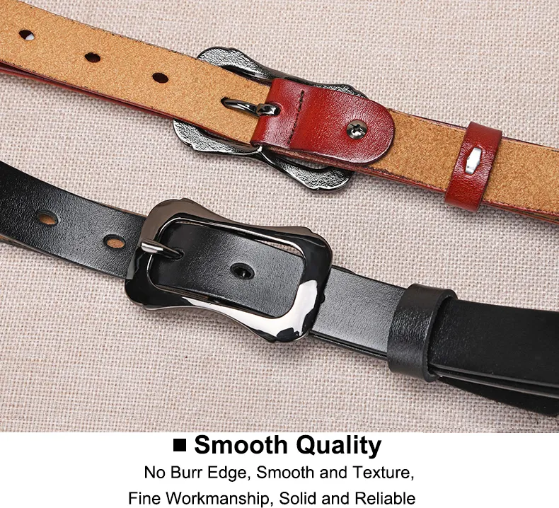 Simple New Style Pure Cowhide Fashion Style Joker Pin Buckle Real Leather Ladies Belt