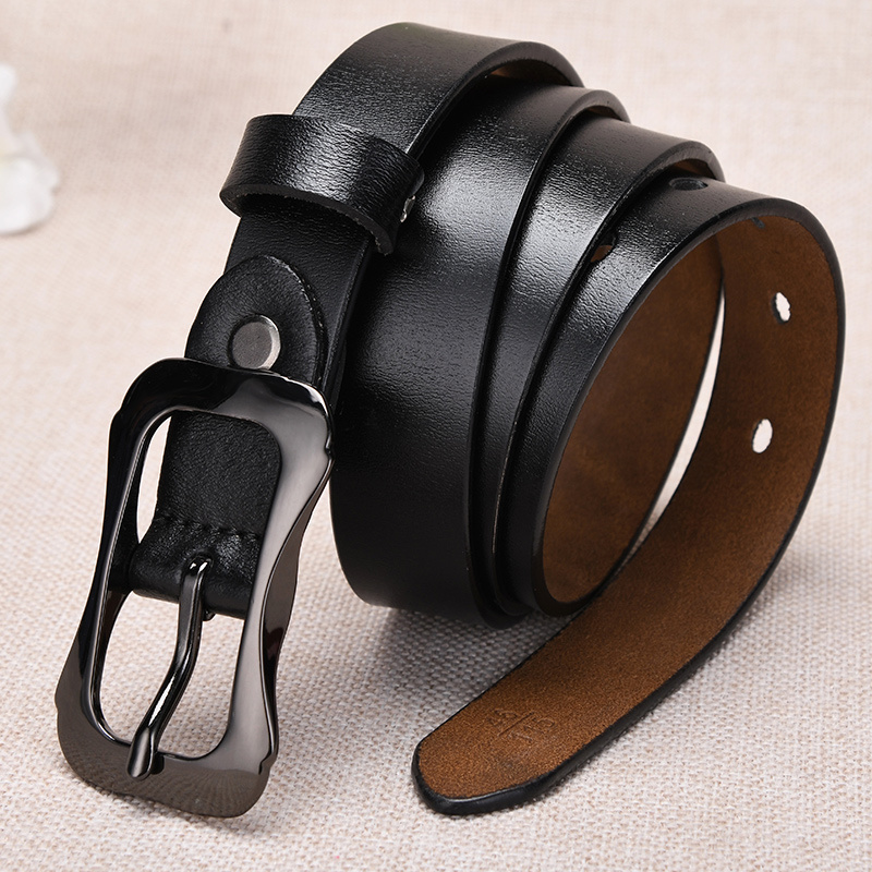 Simple New Style Pure Cowhide Fashion Style Joker Pin Buckle Real Leather Ladies Belt