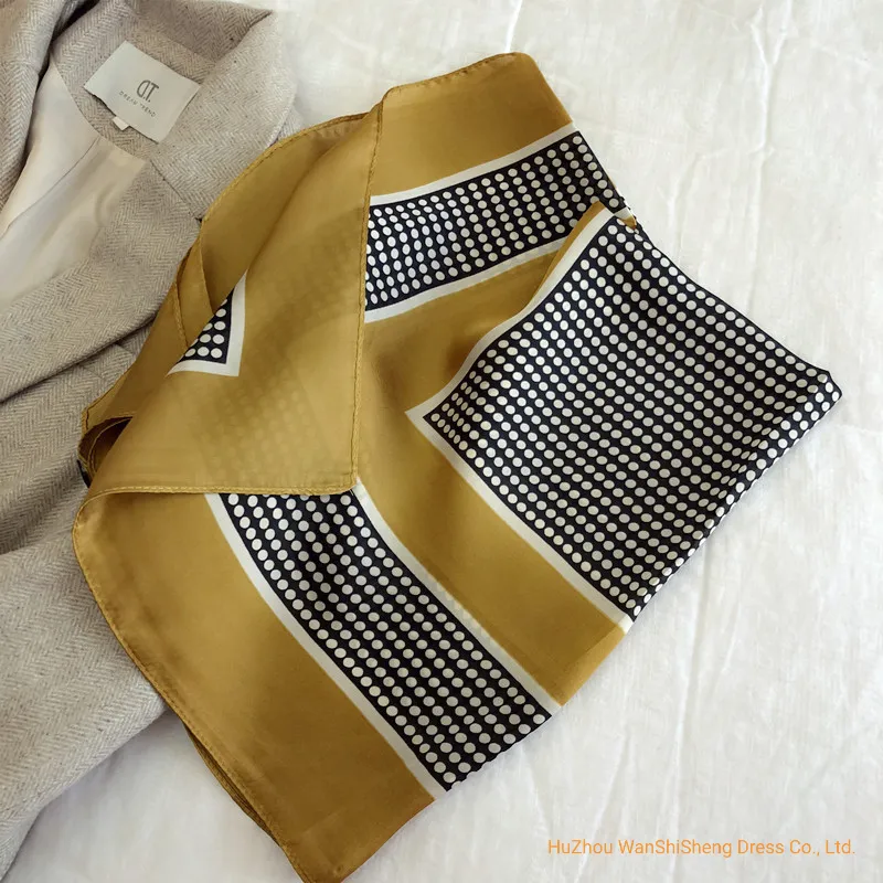 Spring and Autumn New Style Silk Scarf Female Dots Small Square Scarf Bandana