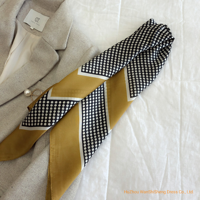 Spring and Autumn New Style Silk Scarf Female Dots Small Square Scarf Bandana