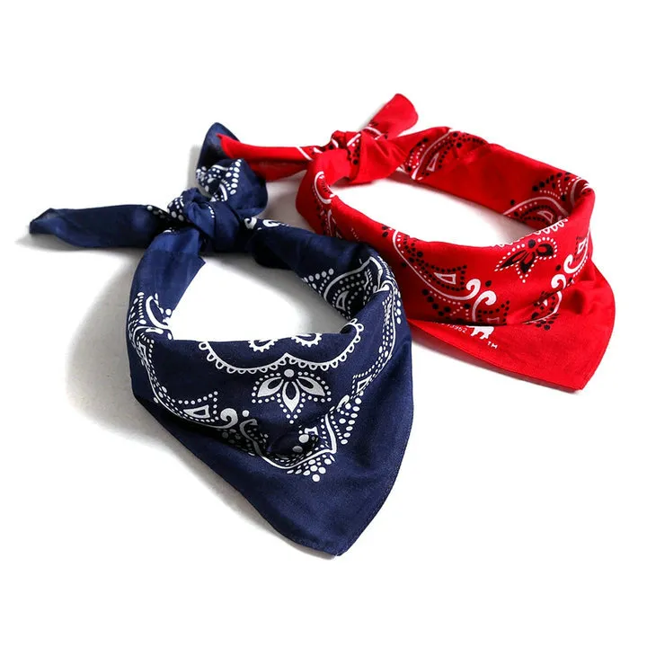 Unisex 100% Cotton 55*55cm Square Bandana Multifunction Hip Hop Bandana Square Scarf Paisley Headband Flag Printed Neck Scarf Protection Hankerchief Mask