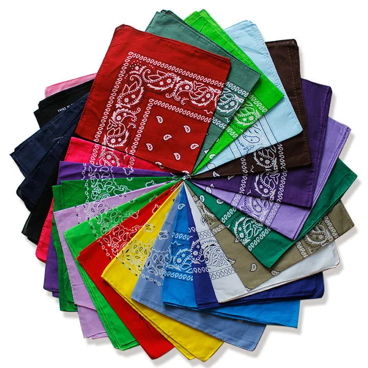Unisex 100% Cotton 55*55cm Square Bandana Multifunction Hip Hop Bandana Square Scarf Paisley Headband Flag Printed Neck Scarf Protection Hankerchief Mask