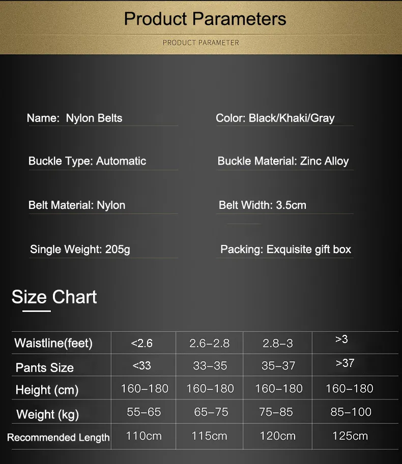 Versatile Fashion Military Waist Strap Automatic Alloy Buckle Nylon Fabric Belt for Men