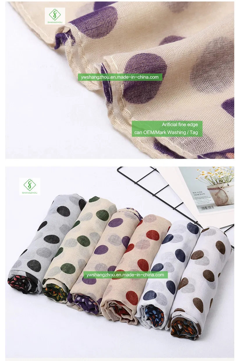 Viscose DOT Striped Printed Scarf Fashion Women Shawl Factory Direct