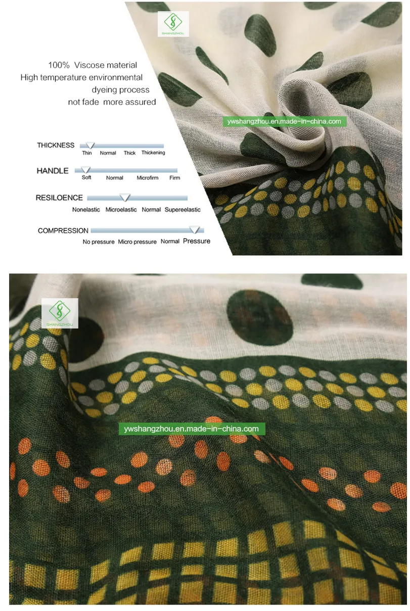 Viscose DOT Striped Printed Scarf Fashion Women Shawl Factory Direct