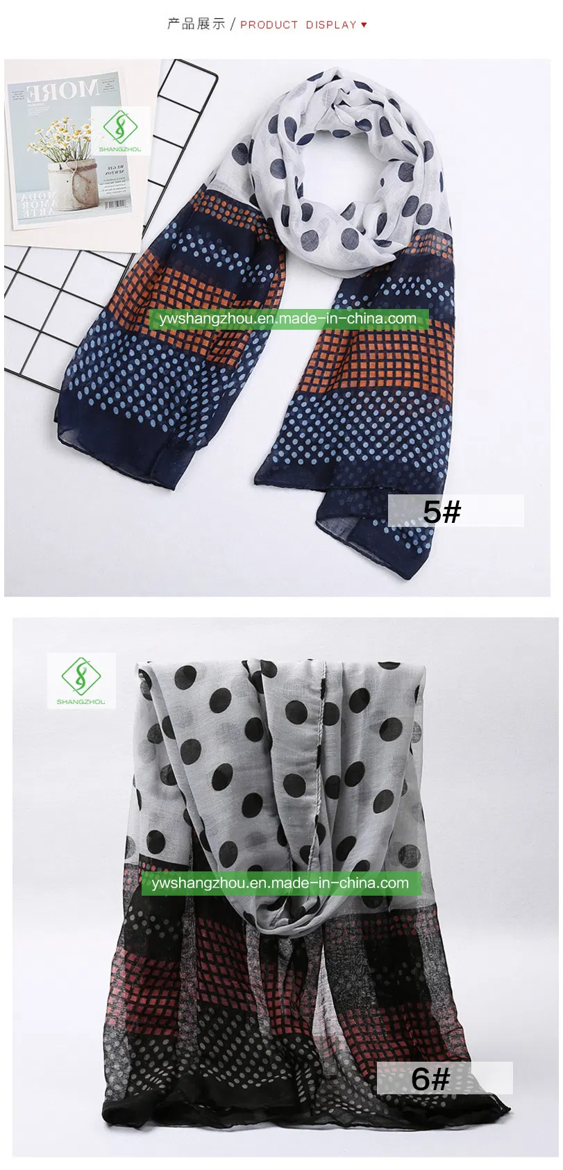 Viscose DOT Striped Printed Scarf Fashion Women Shawl Factory Direct