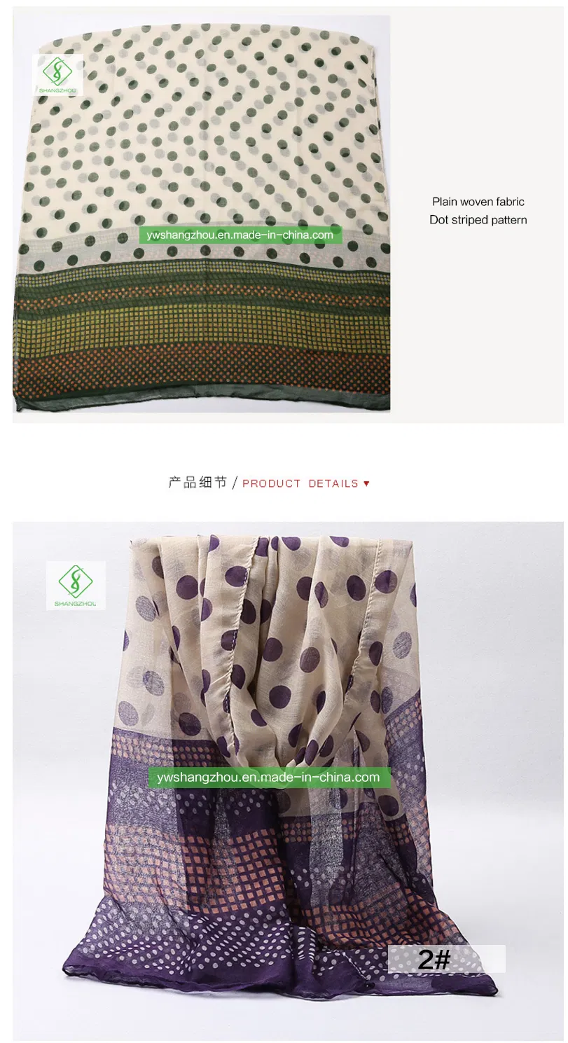Viscose DOT Striped Printed Scarf Fashion Women Shawl Factory Direct