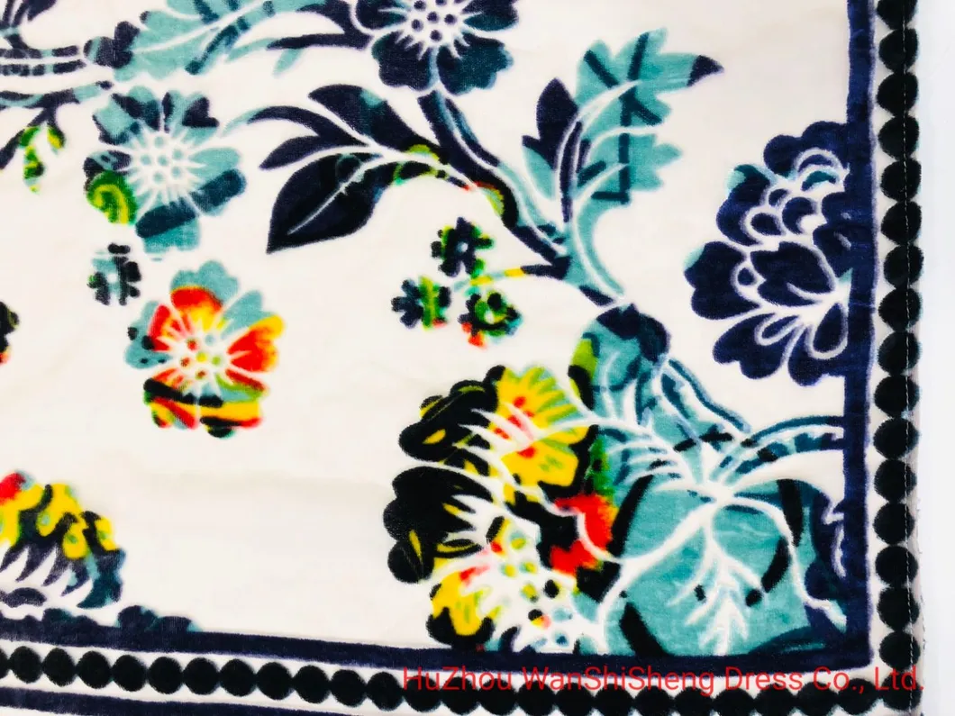 White Colour Flower Burn out Scarf Ponchos for Women, Spring and Fall Shawl Velvet Poncho