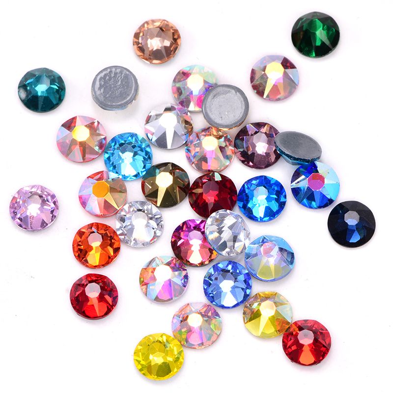 Wholesale Hotfix Rhinestones Gems Flat Back Stones for Sash/Wedding Applique 8 Big 8 Small Cut Facets
