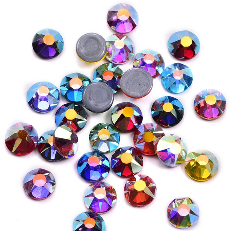 Wholesale Hotfix Rhinestones Gems Flat Back Stones for Sash/Wedding Applique 8 Big 8 Small Cut Facets