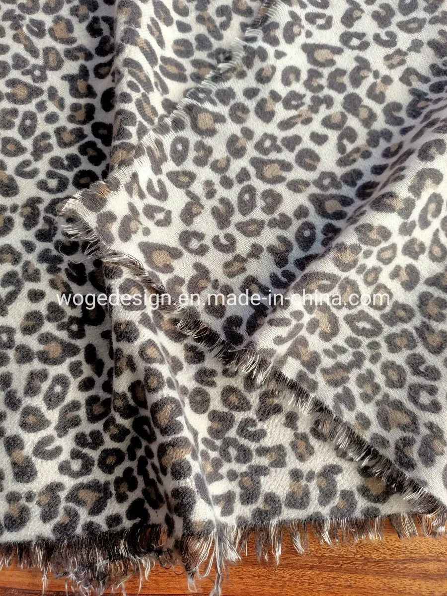 Wogedesign 140*140cm Women's Stylish Warm Tassels Soft Print Leopard Scarf Winter Large Blanket Wrap Shawl
