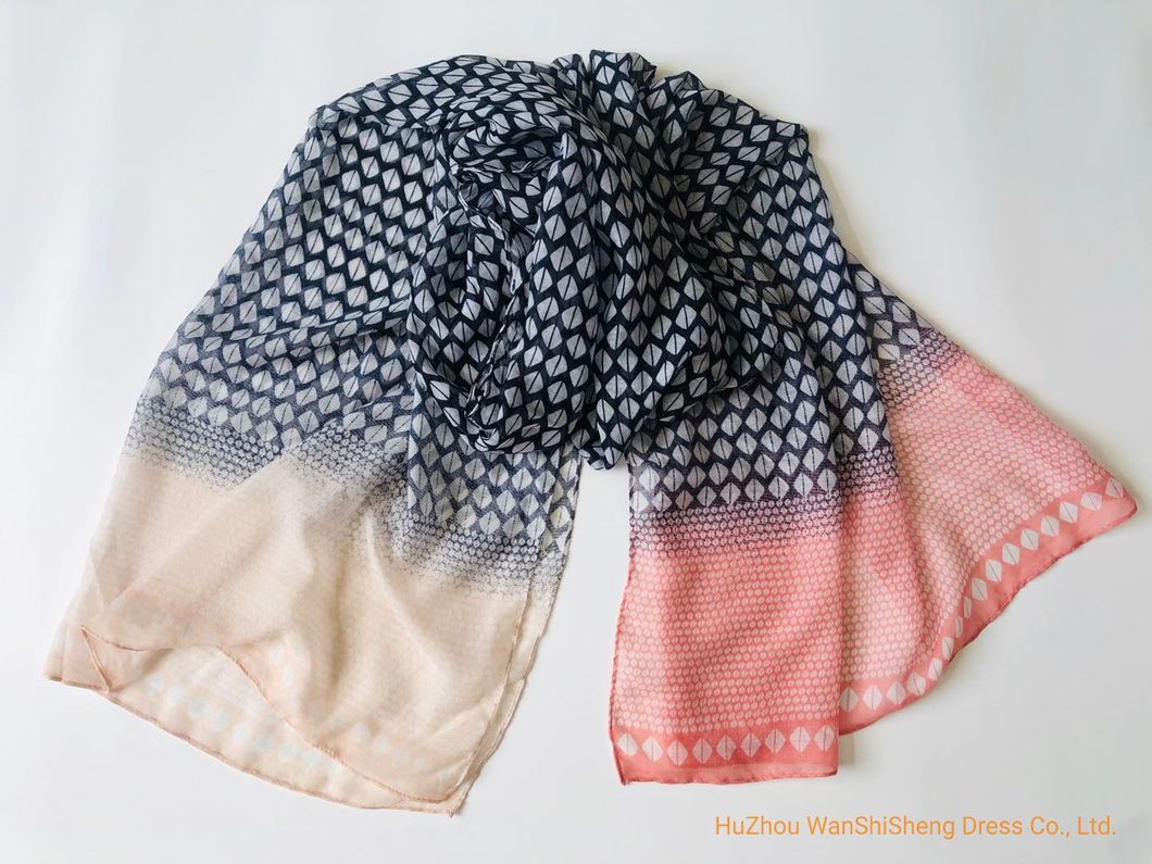 Women Fashion Spring Summer Shawl Geometric Print Long Muffler Wrap Foulard Femme Shawl
