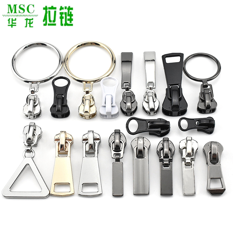 Zinc Alloy Metal Slider Chrome Plating Non-Lock