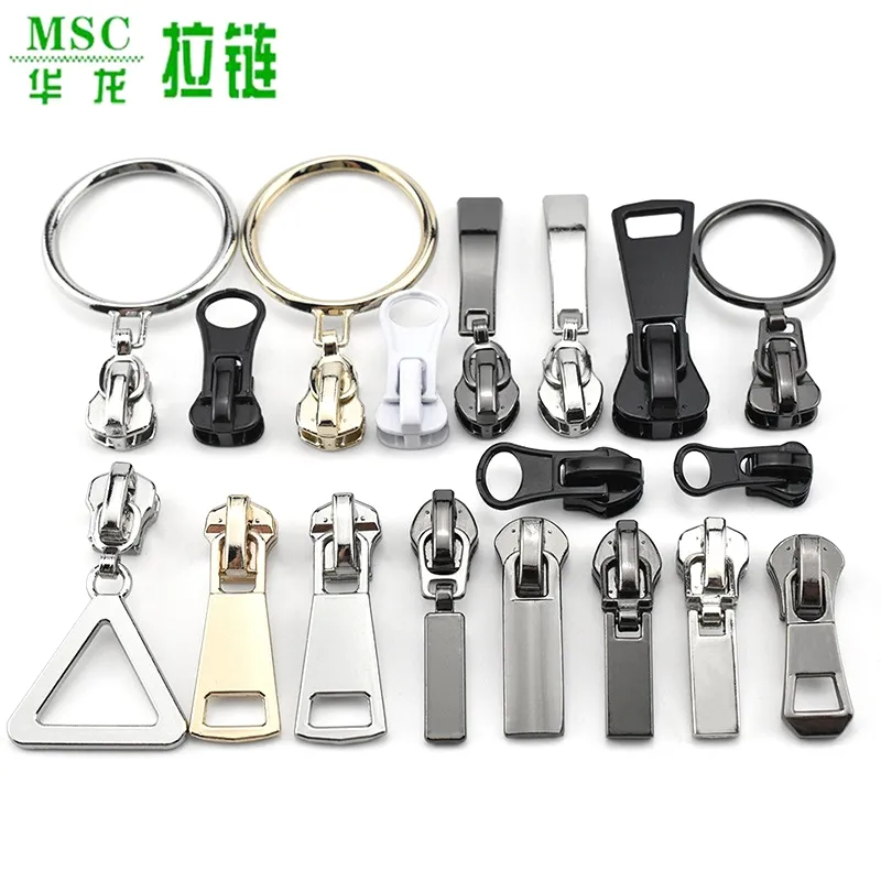 Zinc Alloy Metal Slider Chrome Plating Non-Lock