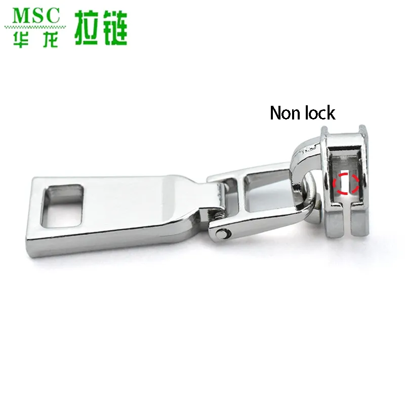 Zinc Alloy Metal Slider Chrome Plating Non-Lock