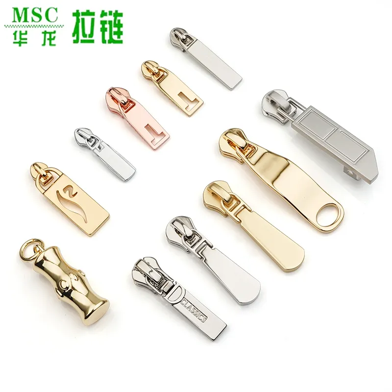 Zinc Alloy Metal Slider Chrome Plating Non-Lock
